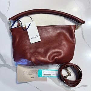 NWT Rare Clare V Petite Moyen - Meil/Brown Crossbody Bag with Detachable Strap